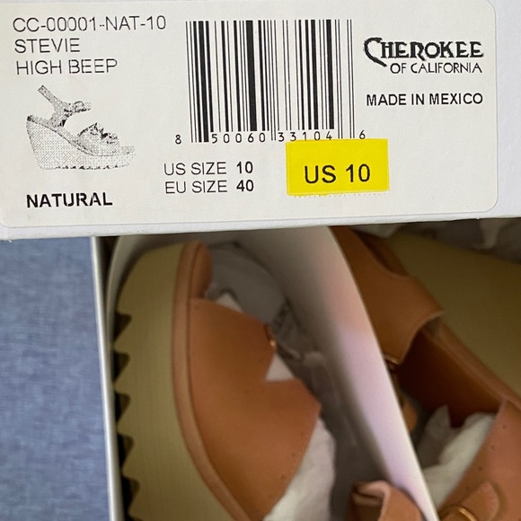 NIB Cherokee “Stevie” Wedge Sandals size 40/9.5-10 - Picture 6 of 7